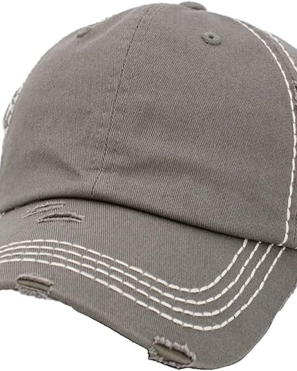 KBETHOS Vintage Washed Distressed Cotton Dad Hat Baseball Cap Adjustable Polo Trucker Unisex Style Headwear