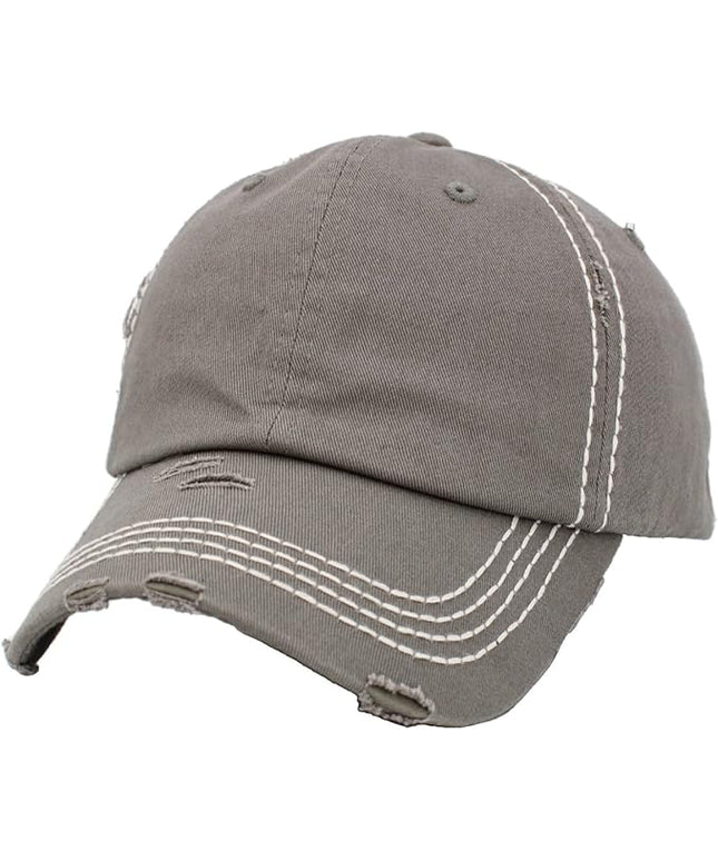 KBETHOS Vintage Washed Distressed Cotton Dad Hat Baseball Cap Adjustable Polo Trucker Unisex Style Headwear
