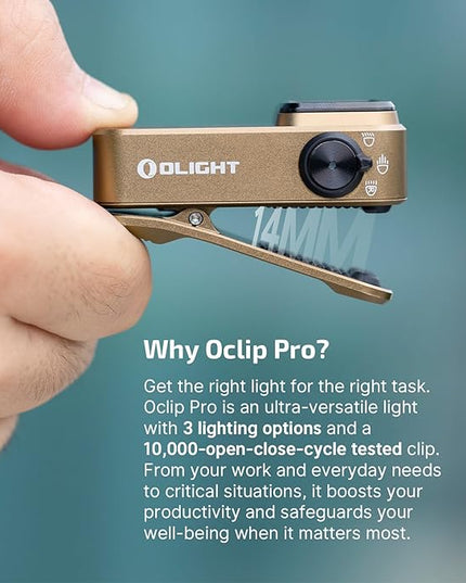 OLIGHT Oclip Pro EDC Flashlight Clip-on Light, Rechargeable 500 Lumens with Three Lighting Solutions Type-C Charging, Magnetic Flash Lights for Outdoor or Indoor Use(Ancient Script)