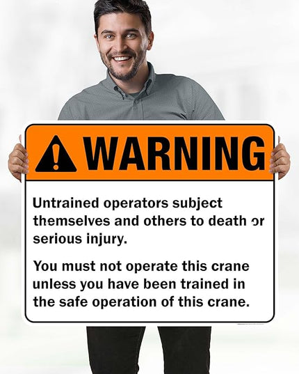 Warning Untrained Operators Subject Themselves And Others To Death Sign, 24x30 Inches, Rust Free .063 Aluminum, Fade Resistant, Made in USA by My Sign Center