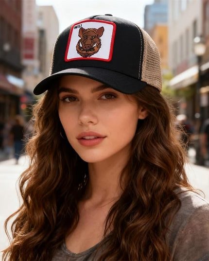 Classic Unisex Various Animal Series Embroidery Farm Adjustable Mesh Snapback Trucker Hat