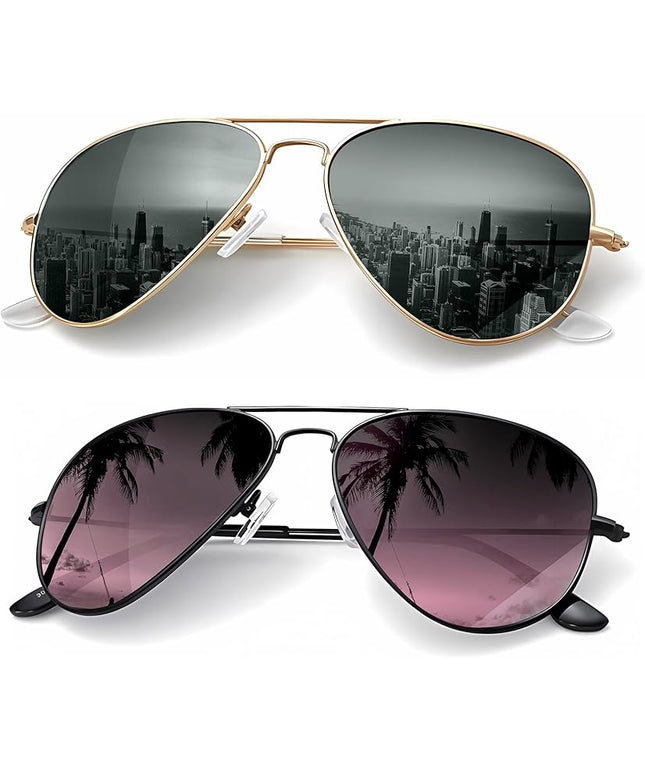 KALIYADI Classic Aviator Sunglasses for Men Women Driving Sun glasses Polarized Lens UV Blocking