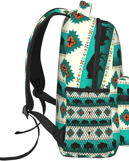 Native American Backpack for Men Women,Casual Travel Hiking Camping Backpacks Lightweight Bookbag