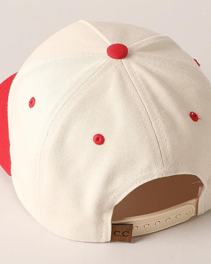 MIRMARU Two-Tone Vintage Canvas Trucker Hats for Men & Women, Adjustable Size Baseball Caps with Trendy Embroidered Design