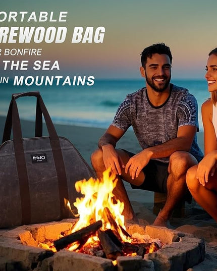 INNO STAGE Canvas Wood Carriers Log Tote Bag,40"X19" Firewood Holder,Fireplace Wood Stove Accessories
