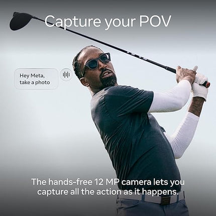Oakley Meta HSTN, Black | Smart AI Glasses for Men, Women — Performance for Sports, Athletes — Camera, Audio, Video — 8 Hour Battery — 3K HD Resolution — Prizm™ Polarized Lenses