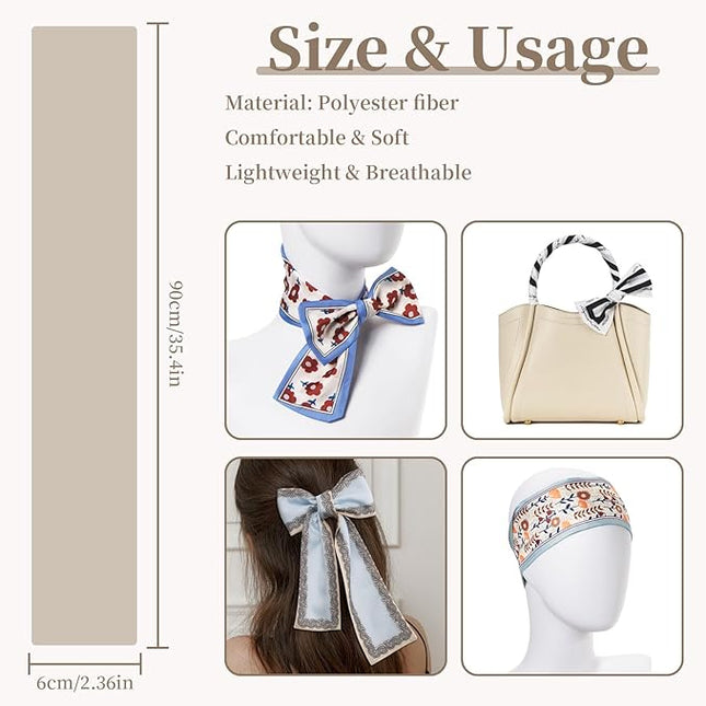 4 Pack Purse Scarf Handbags Skinny Twill Hair Scarves Narrow Neck Scarf Band Women Fashion Accessories Bag Charms