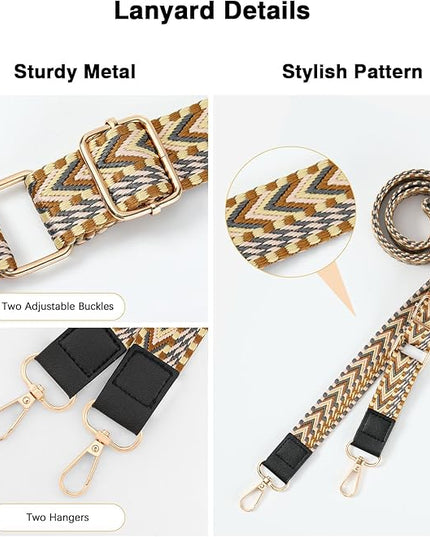 MoKo Universal Phone Lanyard, Braided Adjustable Cell Phone Crossbody Strap Detachable Women & Men Cellphone Lanyards Around The Neck with Patches for iPhone, Most Smartphones, Khaki