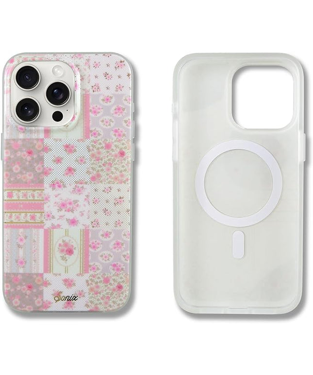 Sonix Protective Phone Case for iPhone 15 Pro Max | Compatible with Magsafe | 10ft Drop Tested | Patchwork Cottage