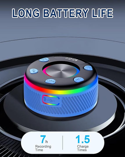 Bluetooth Speaker, Shower Speaker, IP7 Waterproof Portable Speakers Bluetooth 5.4 with HD Sound, RGB Light/LED Display/Hands-Free Call/Suction Cup Perfect for Bathroom Sing-Along Stocking Stuffers