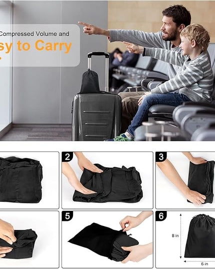 Maliton Inflatable Travel Foot Rest Pillow, Toddler Airplane Bed, Car Seat Foot Rest for Kids, Adjustable Height Leg Rest Pillow for Airplane, Home, Office(Black, 1 Pack)