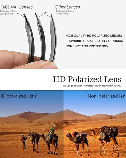 FAGUMA Polarized Sports Sunglasses For Men Cycling Driving Fishing UV400 Protection
