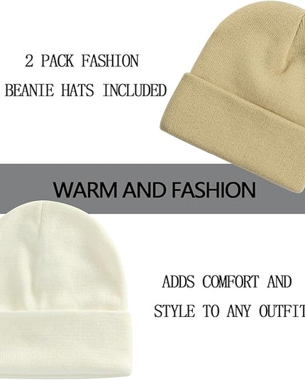 ZOORON 1&2 Pack Beanie for Men Women Slouchy Beanie Hats Winter Knit Caps Soft Ski Hat Unisex