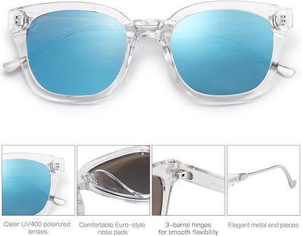 SOJOS Classic Square Polarized Sunglasses Womens Mens Retro Trendy UV400 Sunnies SJ2050