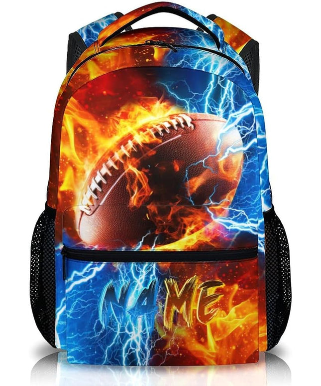 Backpack for Kids Boy Custom Football Bookbag for School Elementary Middle Primary, Personalized Student School Supplies