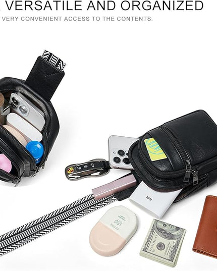 Sling Bag For Women Faux Leather Small Casual Daypack Backpack Fanny Pack Crossbody Chest Bags Purse