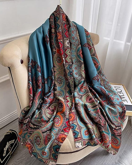 Fashion Scarves Scarf 100% Silk Feeling Scarf Silk Like Scarves Long Lightweight Sunscreen Shawls for Women