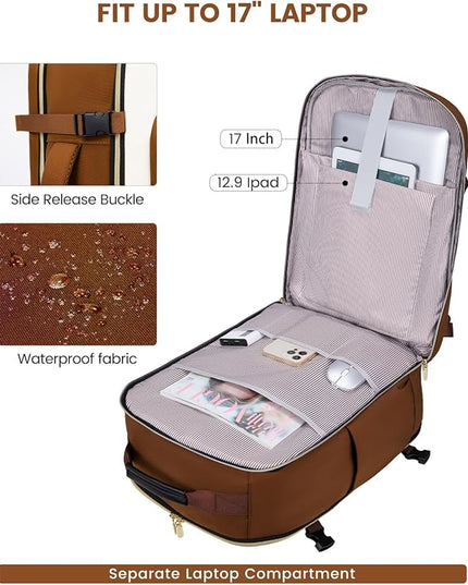 LOVEVOOK 56L Travel Backpack for Women & Men, Airline Approved Carry On Luggage with 3 Packing Cubes, TSA Overnight Bags, Waterproof Personal Item Bag, Weekender Essentials Backpacks fits 17" Laptop