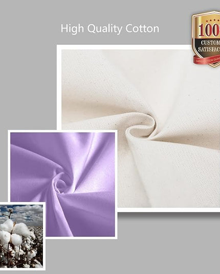 TOPDesign 1-Pack Canvas Tote Bag with an External Pocket, Reusable Grocery Shopping Bag, Top Zipper Closure, Daily Essentials (Lavender/Natural)