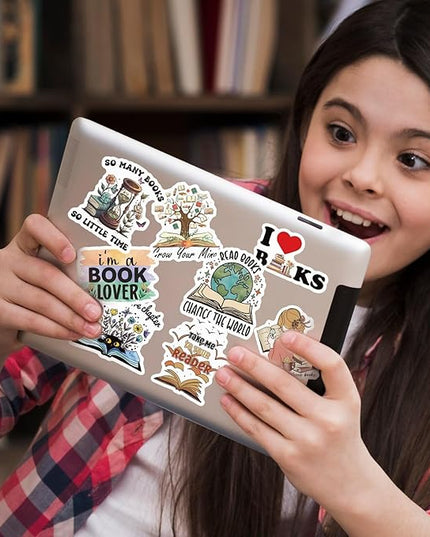 MiStar 110 PCS Book Stickers for Kindle, Bookish Reading Literary Quote Lover for Water Bottles Phone Case Laptops Gifts Decal Decor for Teens Women Adults Bookworm Readers