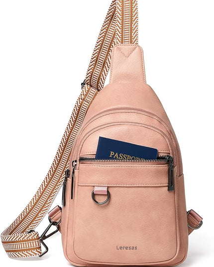7L Sling Bag for Women Men Vegan Leather Crossbody Bags Fanny Pack Purse Backpack Over Shoulder Bag Travel Anti Theft