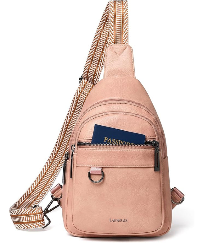 7L Sling Bag for Women Men Vegan Leather Crossbody Bags Fanny Pack Purse Backpack Over Shoulder Bag Travel Anti Theft