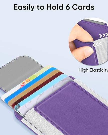 FINPAC MagSafe Wallet, Magnetic Card Wallet Holder for iPhone 17/16/15/14/13/12 Series, Safe RFID Blocking Slim Leather 6 Card Holder for Women Men