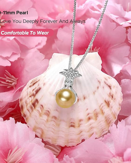 Gifts for Wife Women Anniversary -Pearl Necklace -Mom Girlfriend Her Fine Jewelry Mothers Day Valentines Christmas Birthdays Gift