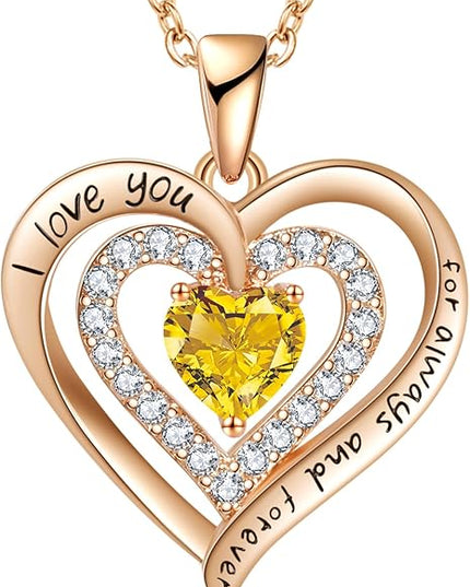 REDBEE Necklaces for Women Birthstone Heart Necklace Jewelry for Wife Girlfriend Woman Necklace