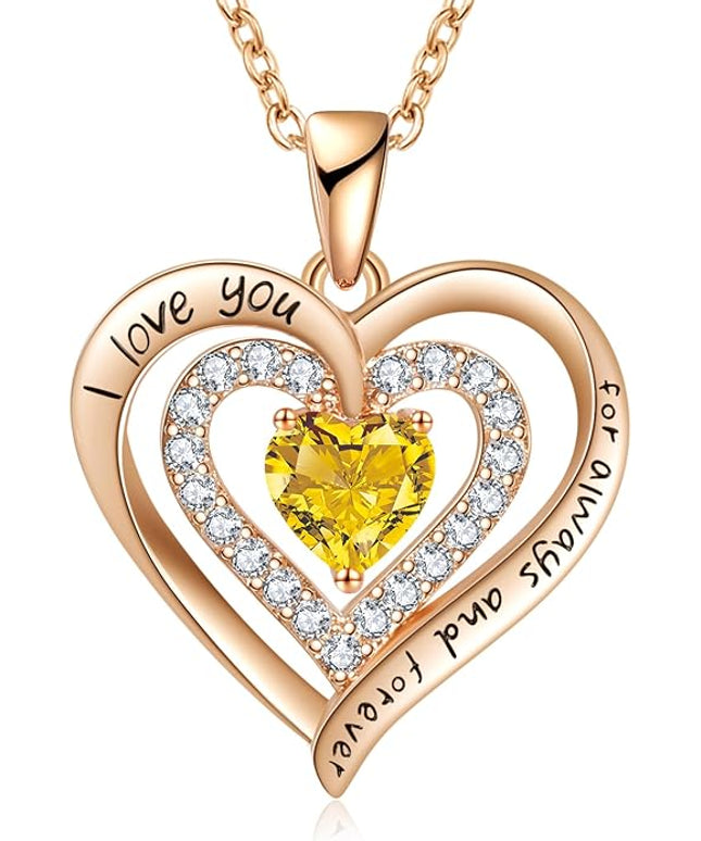 REDBEE Necklaces for Women Birthstone Heart Necklace Jewelry for Wife Girlfriend Woman Necklace