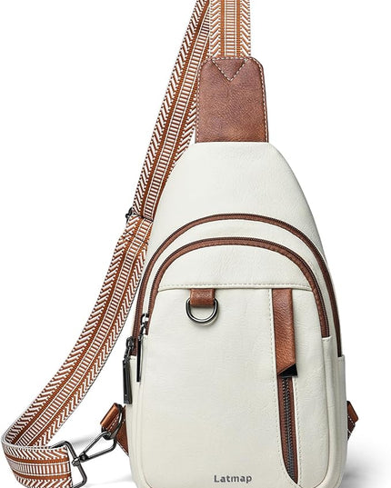 7L Sling Bag for Women Men Leather Small Sling Backpack Daypack Anti Theft Fanny Pack Crossbody Purse Travel