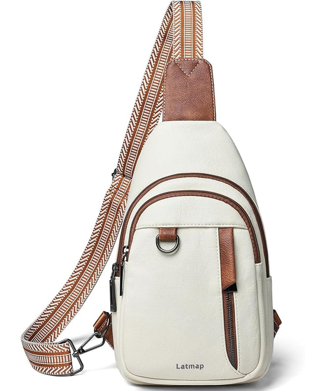 7L Sling Bag for Women Men Leather Small Sling Backpack Daypack Anti Theft Fanny Pack Crossbody Purse Travel