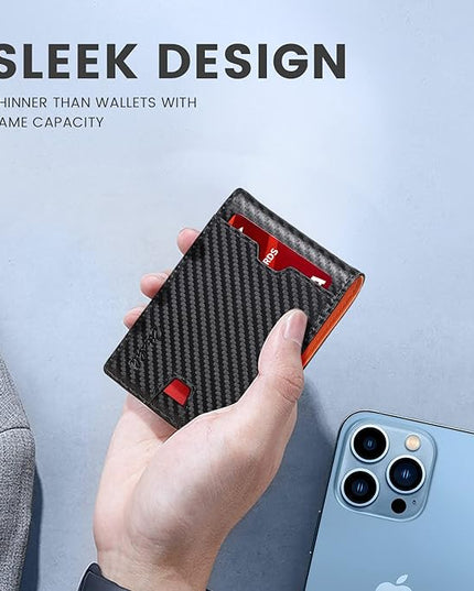 Zitahli Mens-Wallet-Slim-Leather-RFID Blocking Wallet for Men Minimalist Bifold Credit Card Holder with Gift Box