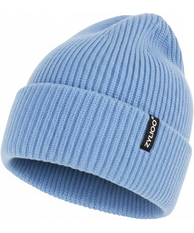 Zylioo Oversize Beanie Hats, XXL Big Size Ribbed Knit Cuffed Winter Hat for Cold Weather, Warm Skull Watch Cap