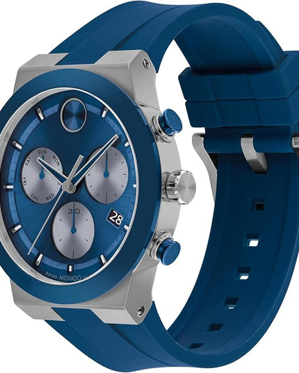 Movado Bold Fusion Men's Watch - Swiss Quartz Chronograph Movement, Silicone Strap - 5 ATM Water Resistance - Luxury Fashion Timepiece for Him - 44.50mm