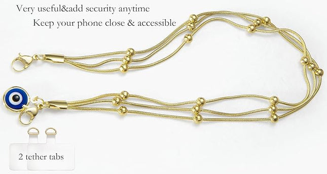 Phone Charms Strap Wrist Chain Bracelet Phone Strap Detachable Anti Theft Anti-Fall Safety Hands-Free(2xPads) Fit Apple&Most Smartphones