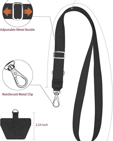 SHANSHUI Phone Lanyard, 2 Pack Durable Tether Tab Universal Nylon Phone Strap for All Smartphones