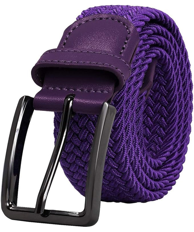 Falari Men Women Multicolored Elastic Stretch Braided Belt Canvas Fabric Woven No Holes Belt
