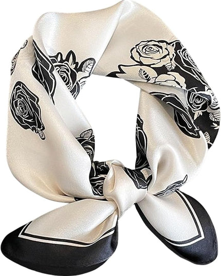 100% Mulberry Silk Scarf for Women Hair Lightweight Square Neckerchief Wrap For Head Scarves 21"