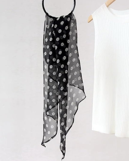 JERLA Women 100% Mulberry silk Scarf Long Large Lightweight Scarves Fashion Women Soft polka dot Print Neckerchief