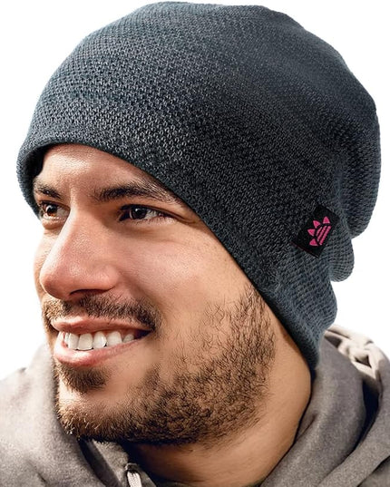 Lvaiz Mens Winter Beanie Hat Warm Fleece Lined Skull Cap for Men Reversible Women Windproof Watch Hat Knit Warm Unisex Beanie