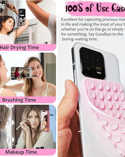 Anteel Silicone Suction Cup Phone Case Mount Double Sided, Hands-Free Strong Grip Silicon Phone Holder for Selfies and Videos, Non Slip Phone Accessories (Light Green)