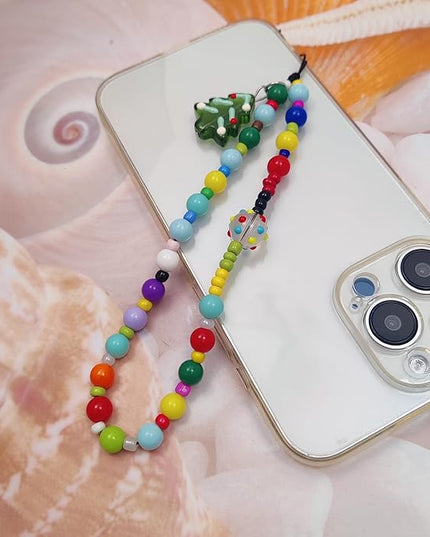 Phone Charms Cute Beaded Phone Lanyard Wrist Strap Aesthetic CellPhone Keychain Cute PhoneCharms for Women