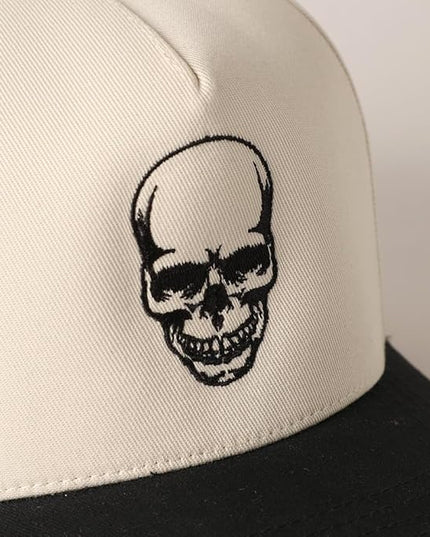MIRMARU Two-Tone Vintage Canvas Trucker Hats for Men & Women, Adjustable Size Baseball Caps with Trendy Embroidered Design
