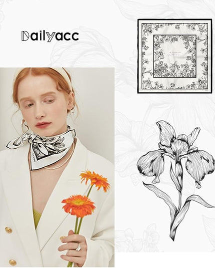 Dailyacc Hair Bandanas Scarf For Women Lightweight Fashion Neck Silk Satin Head Scarves For Sleeping Handbags Scarf