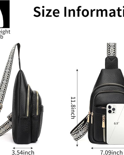 FALAN MULE Crossbody Bags for Women Trendy Leather Sling Chest Bag Fanny Packs for Women