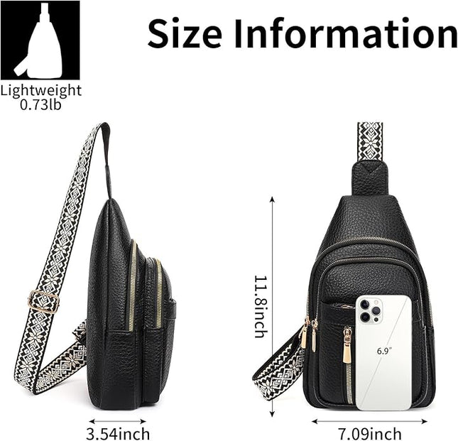 FALAN MULE Crossbody Bags for Women Trendy Leather Sling Chest Bag Fanny Packs for Women