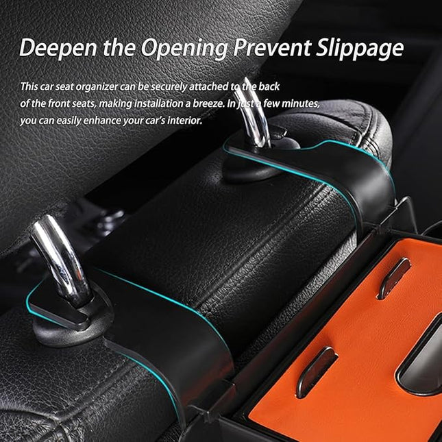 Car Organizers and Storage Box, Car Organizers and Storage Box Behind Set, 4 in 1 Multifunctional Cars Organizer and Storage Back Seat for Hold Phone, Drinks, Handbag, Universal Fit (black*1)