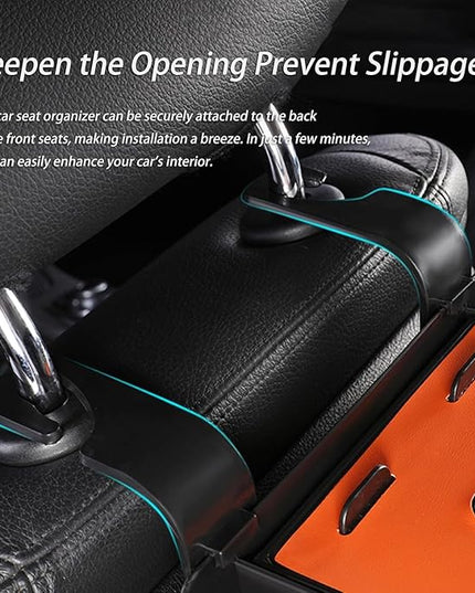 Car Organizers and Storage Box, Car Organizers and Storage Box Behind Set, 4 in 1 Multifunctional Cars Organizer and Storage Back Seat for Hold Phone, Drinks, Handbag, Universal Fit (White*1)