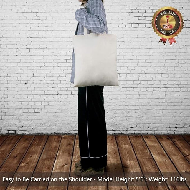 TOPDesign 24-Pack Economical 16"x15" Cotton Tote Bags, Lightweight Medium Reusable Grocery Shopping Cloth Bags, Suitable for DIY, Advertising, Promotion, Gift, Activity